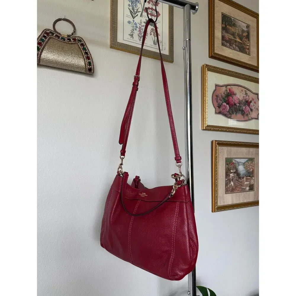 Coach Lexy Red Leather Shoulder Bag